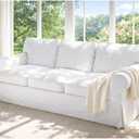 Heavy Cotton Ektorp Sofa 3 Seat Cover Replacement is Made Compatible for IKEA Ektorp Three Seat Sofa (White Sofa)