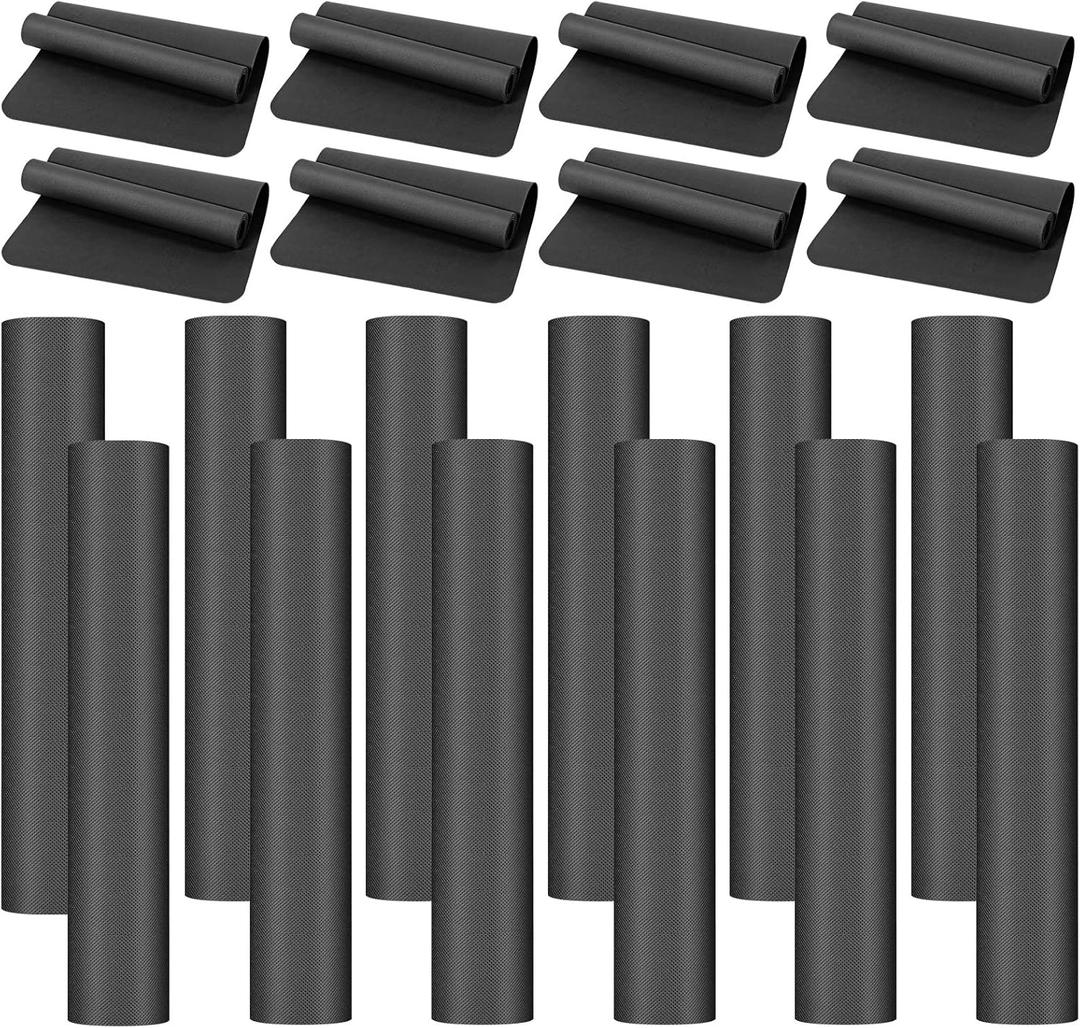 10 Pack Yoga Mats Bulk, 68'' x 24'' x 4mm Thick Yoga Mats for Kids and Adult Gym Mats Bundle Latex Free Exercise Mats with Non Slip Texture for Outdoor Yoga, Pilates or Workout (Black)