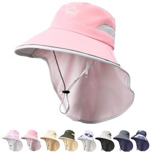 Kids Sun Hat UPF50+ Sun Protection Boys Bucket Hat Summer Girls Beach Hats with Neck Flap Adjustable Fishing Safari Hat
