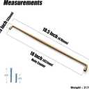 Goo-Ki Vintage Retro Antique Brass Zinc Alloy Cabinet Handles - 18''(457mm) Hole Center Affordable Luxury Cabinet Pull Hardware for Bedroom, Kitchen, 6 Pack