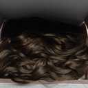 REECHO Curly Clip in Hair Extensions, 4PCS 24 inch Long Hair Extensions Clip ins Lace Weft Natural Hairpieces for Women Daily, Chocolate Brown