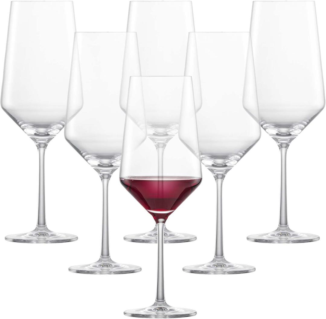ZWIESEL GLAS Pure Bordeaux Red Glass (Set of 6), Bordeaux Glasses for Red , Dishwasher-Safe Tritan Crystal Glasses, Made in Germany (23 Ounce)