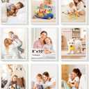 8x10 Picture Frames Set of 9 - Solid Wood Core, Not Plastic - Scratch Resistant White Wood Grain Finish