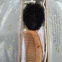 Belula 100% Boar Bristle Hair Brush Set (Medium). Soft Natural Bristles for Thin and Fine Hair. Restore Shine And Texture. Wooden Comb, Travel Bag and Spa Headband Included!