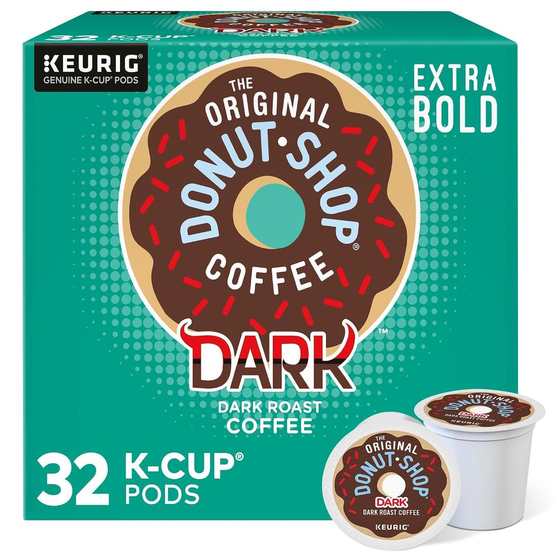 The Original Donut Shop Dark, Keurig Single Serve K-Cup Pods, Dark Roast Coffee Pods, 32 Count (EXP 11/01/26)