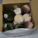 Riceshoot 44 Pcs Velvet Christmas Tree Ornaments Set Include 20 Christmas Balls and 24 Vintage Bows Multicolor Hanging Xmas Tree Ornaments Holiday Party Decorations(Green,Brown,Neutral)