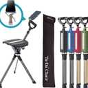 STEP2GOLD Ta-Da Chair Series 2 PRO, Portable Trekking Hiking Pole, Folding Walking Stick with Seat, Walking Cane with Chair, Foldable Chair, Lightweight Aluminum, Easy Carry and Storage, Anti-Slip (Black)