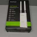 BrosTrend AC1200 Outdoor Access Point Long Range, IP65 Weatherproof Gigabit WiFi Access Point, Dual Band 5GHz + 2.4G, PoE Powered, with Passive PoE Injector, Universal Compatible, WAP for Yard Farm RV