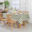 Tassel Water-Resistant Checkered Table Cloth 58x84 Inch - Farmhouse Rustic Fringe Gingham Tablecloth, Rectangle Buffalo Plaid Table Cover for Kitchen Picnics, Gardens and Parties