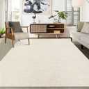 RUGSREAL 8x10 Washable Rug for Living Room Non-Slip Modern Abstract Area Rug Stain Resistant Large Bedroom Rug Contemporary Accent Throw Floor Carpet Solid Rug for Dining Room Home Decor, Cream