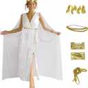 Women's Greek Goddess Costume Set Toga Dress Roman Nobility Halloween Cosplay Outfit (XX-Large)