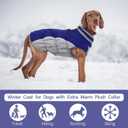 FUAMEY Dog Coat for Small Dogs,Waterproof Dog Winter Jacket with Harness Built in Puppy Cold Weather Coats Reflective Pet Vest with Zipper Warm Fleece Dogs Snowsuit Windproof Blue XS