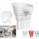 2026 Upgraded Extended KitchenAid Flour Funnel Attachment for Stand Mixer, Add While Mixing Without Stopping, No Flour Explosion, Platinum-Cured Food-Grade Silicone, Foldable, Dishwasher Safe(White)