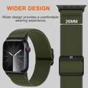Braided Bands Compatible with Apple Watch Band 49 46 45 44 42 41 40 38mm Women Men Stretchy Solo Loop Nylon Strap for iWatch Ultra 2 SE Series 10 9 8 7 6 5 4 (38/40/41/42, Army Green)