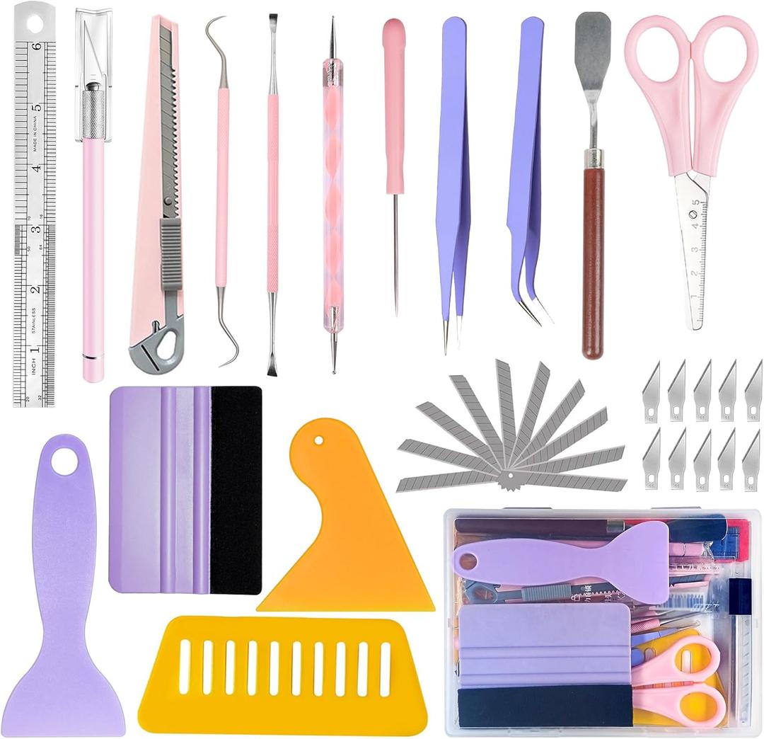 35pcs Weeding Tools for Vinyl/Heat Press, Vinyl Weeding Tools for Cricut/Silhouette/Siser/Oracal, Cute