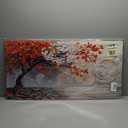 GYJAGHL Tree of Life Wall Art Nature Vivid Red and White tree of life Abstract Textured BigTree Panoramic Landscape Artwork Living room Bedroom Decor 20" x 40"