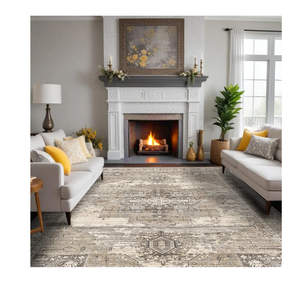 RUUGME Washable 9x12 Area Rugs - Large Rugs for Living Room Stain Resistant Carpet Vintage Rugs for Bedroom with Non Slip Backing Home Decor Floor Decoration Mat (9x12 Beige)