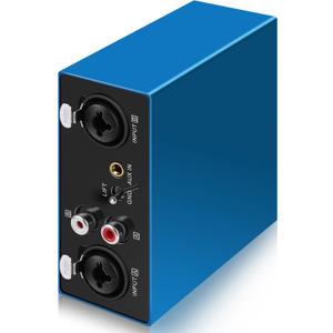 6.35&XLR 1/4TRS RCA 3.5mm AUX Input Output Multi Channels Ground Loop Noise Isolator Gold Coating Audio Hum Eliminator Speaker Noise Filter Aluminum Shell HIFI Stereo Audio Player (Blue)