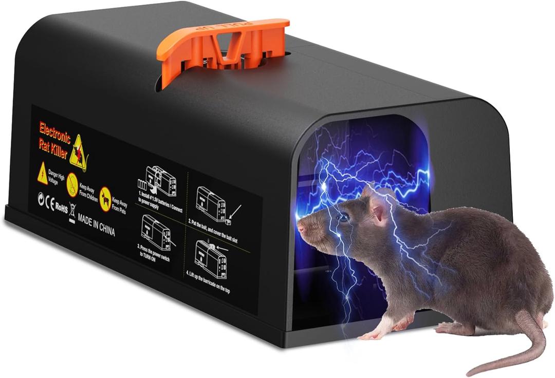 Electric Rat Trap, Mouse Traps Indoor for Home, Electronic Humane Rat Killer with Powerful Voltage, Effective Mouse Zapper for Rats and Mice - No Touch Reusable Mice Traps to Protect Your Home (1)