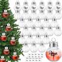 Patelai 30 Pcs Christmas Clear Plastic Fillable Ornaments for Tree Christmas Drink Balls Plastic DIY Hanging Pendant Ball for Crafts Home Wedding Party Decor (50 ml)