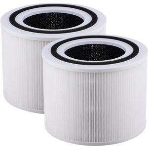2 Pack Air Purifier replacement filter for Levoit Core 300 and Core 300S VortexAir Air Purifier, H13 true hepa filter Core 300-RF White