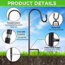 Hicarer 36 Pack 15 Inch Shepherds Hooks Outdoor Plant Hanger Hook Metal Black Garden Bird Feeder Pole for Hanging Solar Lanterns Flower Basket Jars Christmas Lights Wedding Decor