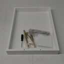 White Serving Tray with Handles and Coasters - Decorative Coffee Table Tray with Interchangeable Gold and Silver Handles, 16.57 x 12.2 x 3.1 inches