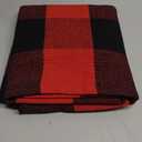 Christmas Red and Black Plaid Rug, 28 x 43 Inches Cotton Hand-Woven Layered Door Mat for Front Porch, Entryway, Outdoor Holiday Decor, Washable Buffalo Check Rug for Home, Patio, Kitchen