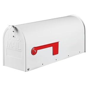 Mail Boxes for House Outside, RAINHOL White Mailboxes for Outside, Galvanized Steel Post-Mount Mailboxes, 20 x 8.7 x 6.7 inches