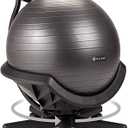 Gaiam Ultimate Balance Ball Chair (Standard or Swivel Base Option) - Premium Exercise Stability Yoga Ball Ergonomic Chair for Home and Office Desk - 52cm Anti-Burst Ball, Air Pump, Exercise Guide