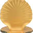 Spsyrine Gold Charger Plates, 13" Set of 6 Scalloped Seashell Plastic Table Chargers for Dinner Plates, Wedding, Thanksgiving Christmas Events, Party, Tabletop Decor.