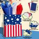 JOYGATHER 24 Pcs Patriotic Party Favors Bags with 24 Tissue Paper, USA American Flag Gift Goodie Kraft Paper Bags for 4th Of July Independence Day Veterans Day Memorial Day Birthday Party