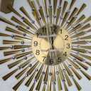FLEBLE Large Wall Clocks for Living Room Decor Modern Gold Silent Wall Clock Battery Operated Non-Ticking for Bedroom Kitchen Office Home Decorative 24Inch Retro Crystal Clock Wall Decor for House