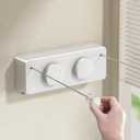 Retractable Twin Clothesline Indoor, Non-Sagging Outdoor Clothes Line Retracting Heavy Duty Clothes Drying Laundry Line Wall Mounted Stainless Steel Line-13.8Feets(Double Line-White)