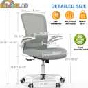 Mimoglad Ergonomic High Back Mesh Office Chair, Adjustable Lumbar Support, Thickened Seat Cushion (Modern, Moon Gray), Large