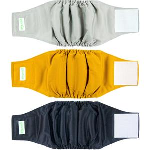 Wegreeco Washable Male Dog Belly Wrap - Pack of 3 - (Gold,Black,Grey,XX-Large)