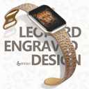 3 x 3 Pack Leopard Engraved Bands Compatible with Apple Watch in 38MM 40MM 41MM 42MM 44MM 45MM 49MM for Women Men, Soft Waterproof And Oodorless Silicone Bands for iWatch Bands Series 10-1 Ultra SE (D-Milk tea/Camel+Apricot/Champagne+Sand powder/Powder)