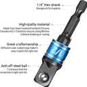 CIGOTU Impact Grade Socket Adapter Set - 3 Pcs Extension Drill Bit Socket Wrench Adapter for Impact Driver 1/4 3/8 1/2" Drive, 105 Degree Right Angle Drill Attachment for Household Workplace Industry