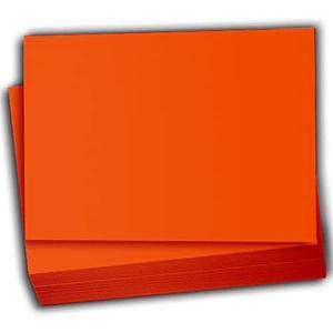 Hamilco Colored Scrapbook Cardstock Paper 5x7 Card Stock Paper 65 lb Cover 100 Pack (Fire Orange)