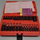Bates- Torx Bit and Socket Set, 25 pcs, 1/4" 3/8" & 1/2" Drive, Star Bits T8-T60, E-Torx Sockets E4-E22