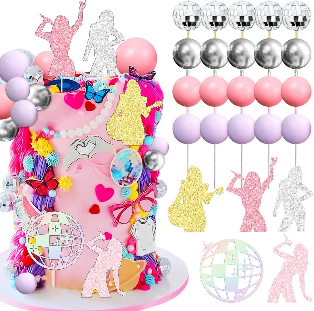 LaVenty Singer Birthday Cake Decoration Party Decorations Birthday Girls Theme Photo Backdrop Era Party Music Fans Lover Party Supplies