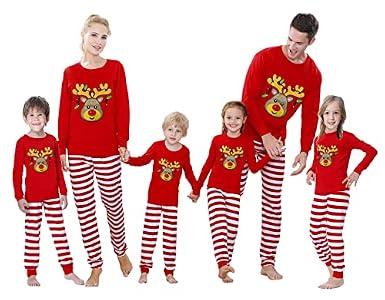 Benaive Matching Family Christmas Pajamas Set Holiday Pjs for Women Men Sleepwear (Multicolor, Reindeer, 6)