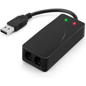 AGPtek External USB 2.0 3 in 1 Data Voice Dial Up Modem 56K V.92 V.90 CX93010 WIN7 Receive Send Fax on Computer with RJ11 Cable