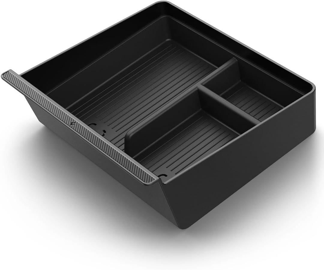 Spigen Non-Slide Center Console Organizer (Expanded Capacity) for Tesla Model Y Juniper (Only Premium & Performance 2025/26) and Model 3 Highland (Standard, Premium & Performance 2024/25/26) Spigen Non-Slide Center Console Organizer (Expanded Capacity) for Tesla Model Y Juniper (Only Premium & Performance 2025/26) and Model 3 Highland (Standard, Premium & Performance 2024/25/26)