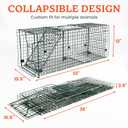 HOMESTEAD 32 Inch Heavy Duty Collapsible Live Animal Trap - Humane Catch and Release Trap for Squirrels, Stray Cats, Raccoons, Rabbits, Foldable Steel Trap, Space-Saving (32 Inch)