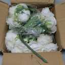 MARTINE MALL 4 Packs Peonies Artificial Flowers, White Artificial Peonies, Silk Peonies Flowers Fake Peonies Artificial Flowers Peonies Bouquet for Centerpiece Table Wedding Party Home Decor