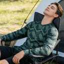 WISIGO Camo Hunting Shirts for Men,Camouflage Lightweight Breathable T Shirt for Fishing Hiking Outdoor Activities(Long-Green,L) (Green, L)