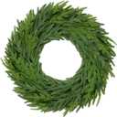 22 Inch Norfolk Pine Wreath - Christmas Wreaths for Front Door, Year-Round Real Touch Greenery Artificial Greenery Wreath for Walls, Windows, Porches, Farmhouse, Indoor/Outdoor Home Dcor