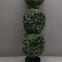 Nearly Natural 3ft. Artificial Triple Ball Boxwood Topiary Tree (Indoor/Outdoor) T2021, Green