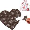Reasons Why I Love You Wooden Puzzle Gift With Bag, Anniversary Romantic Heart Puzzle,Gift For First Anniversary, Gifts for her, Gifts for him, Relationship Gifts Ideas, 9x8.5 inches